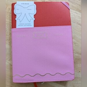 Fringe Studio Pink and Red Vegan Leather Pocket Notebook